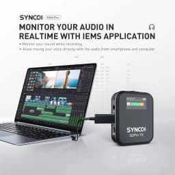 Synco G2(A2) Pro 2.4G Wireless Lavalier Microphone Dual Lapel Mic 656FT 8H for Online Class Vlog Live Stream YouTube for Camera