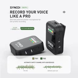 Synco G2(A2) Pro 2.4G Wireless Lavalier Microphone Dual Lapel Mic 656FT 8H for Online Class Vlog Live Stream YouTube for Camera