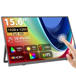 UPERFECT 15.6 inch 1920*1080 Touchscreen IPS Secondary Screen Portable Monitor 100% SRGB USB C HDMI 10-Point Touch Small Computer Display For Gaming PC Phone Laptop Drawing with 2 Speakers VESA