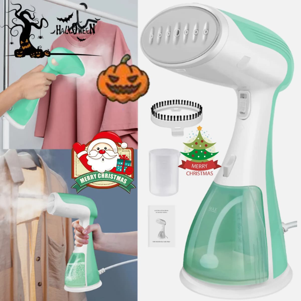 WEIRONG-1500W Clothes Steamer Handheld,Portable Garment Iron+ 300ml Tank,Vertical+Horizontal,Fast Heat-Up,Fast Wrinkle Removal