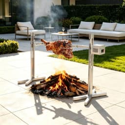 Universal Stainless Steel Suckling Pig Grill Electric BBQ Barbecue with Motor 220V Complete with Skewer And Meat Forks