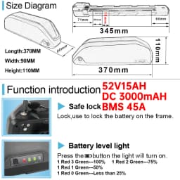 Polly DP‑2 Downtube E‑Bike Lithium Battery,Unterrohr Ersatzakku 36V 24.5Ah 48V 17.5Ah 18650 Cells,Compatible for Bafang BBS02 BBS03 BBSHD Mid‑Drive Motor 1000W‑1500W,Ship From DE Local Warehouse Fast Delivery