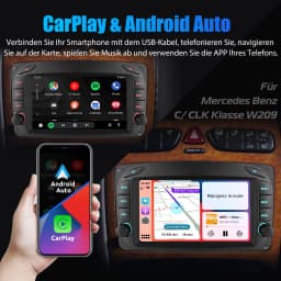 ESSGOO 2 Din Android 13 Car Stereo For Mercedes Benz C-Class W203 CLK W209 Radio Multimedia GPS Navigation Carplay