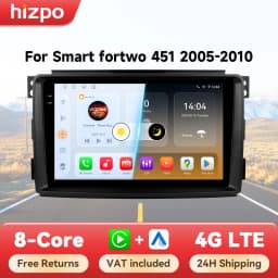 Hizpo 9" Smart Car Systems Radio For Smart Fortwo 451 2005 - 2010 4G Multimedia Player GPS 2din Autoradio Carplay Android Auto