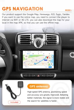 Hizpo 9" Smart Car Systems Radio For Smart Fortwo 451 2005 - 2010 4G Multimedia Player GPS 2din Autoradio Carplay Android Auto