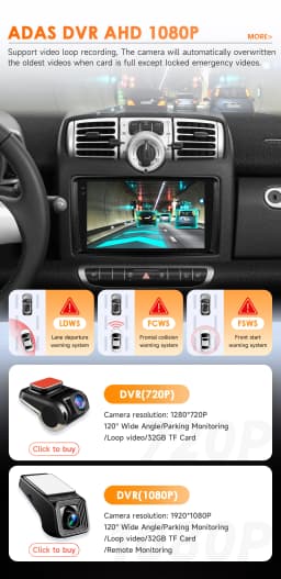 Hizpo 9" Smart Car Systems Radio For Smart Fortwo 451 2005 - 2010 4G Multimedia Player GPS 2din Autoradio Carplay Android Auto