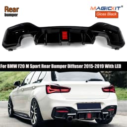 For BMW F20 M Sport M-Tech Rear Bumper Diffuser Spoiler  2015-2019 Car Exteropr Parts Body Kit M135i M140i Glossly Black