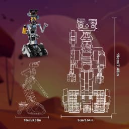 369PCS Johnnyed 5 Robot Building Blocks Set Astroed Mecha Shorted-Circuit Sci-Fi Comedy Movie Explore Bricks Gifts for Kids