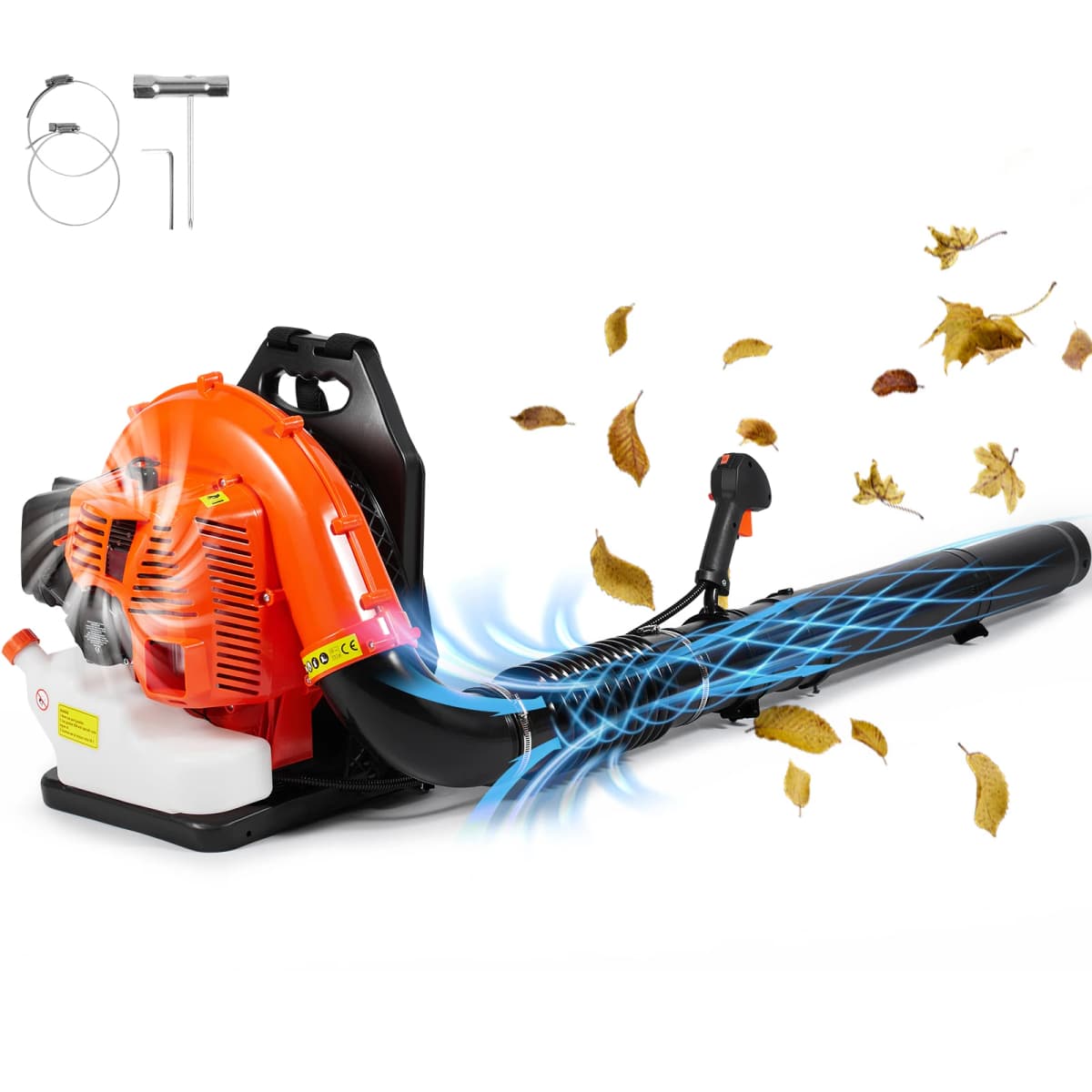 SucceBuy Backpack Leaf Blower 79CC 2-Cycle Gas Leaf Blower with 3L Fuel Tank 930CFM Air Volume 184MPH Speed Ideal for Lawn Care