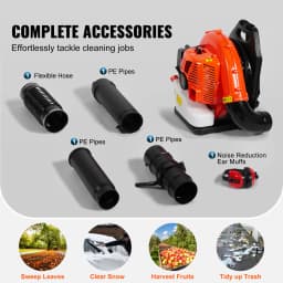 SucceBuy Backpack Leaf Blower 79CC 2-Cycle Gas Leaf Blower with 3L Fuel Tank 930CFM Air Volume 184MPH Speed Ideal for Lawn Care