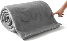 Good Nite Cuddle blanket Fluffy Fleece Day blanket for Adults Soft Sofa blanket Warm & Machine Washable Grey
