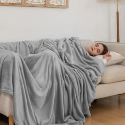 Good Nite Cuddle blanket Fluffy Fleece Day blanket for Adults Soft Sofa blanket Warm & Machine Washable Grey