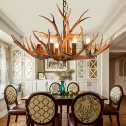 Vintage Antler LED Chandelier Light Retro Deer Horn Restaurant Pendant Lamp LOFT Deer Horn Hanglamp