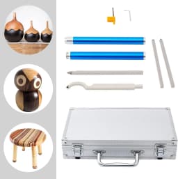 Carbide Tipped Wood Lathe Turning Tools Set, Lathe Rougher Finisher with Carbide Cutter,Alloy Handle and Aluminium Carrying Case
