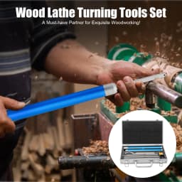 Carbide Tipped Wood Lathe Turning Tools Set, Lathe Rougher Finisher with Carbide Cutter,Alloy Handle and Aluminium Carrying Case