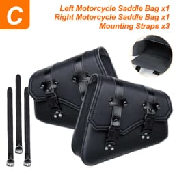 Motorcycle Saddlebags Side Tool Bag Luggage Saddle Bag Pouch Black Universal PU Leather For Honda/Suzuki/Kawasaki/Yamaha