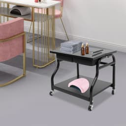 Portable Foot Baths Trolley Footbath Cart Nail Stool with Wheels For Foot Manicure Massage Rest