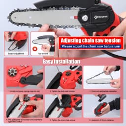 6inch 21V Electric Chainsaw and 25mm Cordless Pruning Shear Set Wood Splitting Cutting Machine Kit Handheld Woodworking Tool