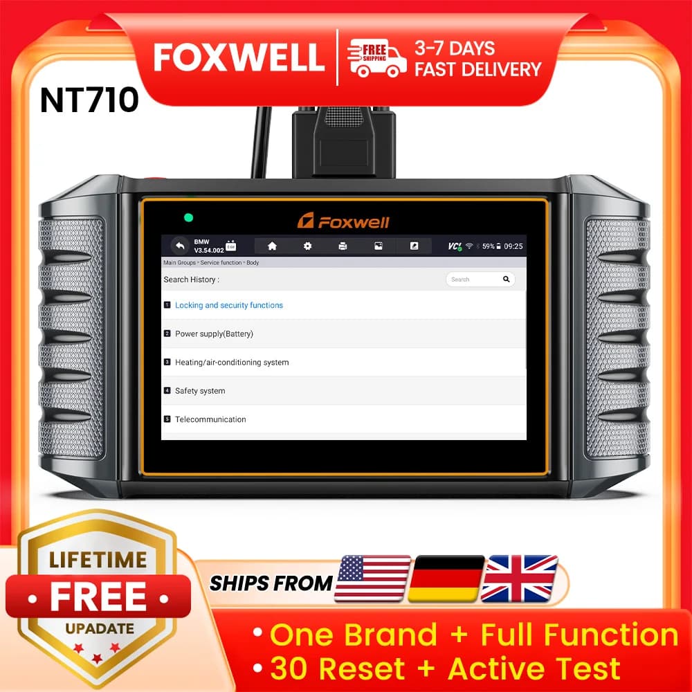 FOXWELL NT710 Full System Diagnostic Tool with 30+ Reset Services ECU Coding Bidirectional fit for Benz and many other Models