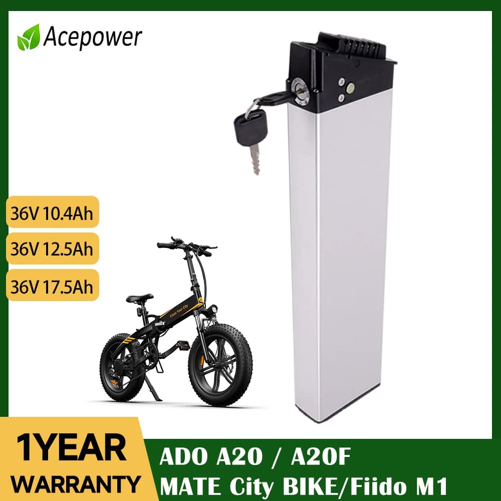 36V Ebike Battery For ADO A20 A20F MATE City BIKE Fiido M1 Folding Electric Bike 36V 10.4Ah 12.5Ah 17.5Ah Replacement Battery