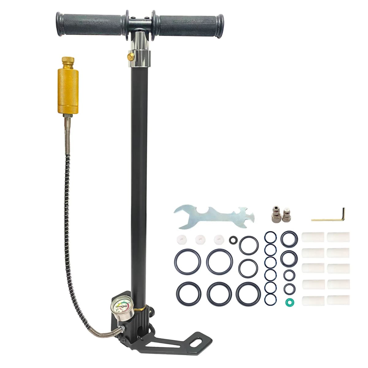 NUOGE 4Stage 30mpa 4500Psi PCP Hand Pump High Pressure Operated HPA Tank Hunting Car Bicycle