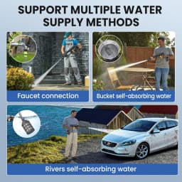 30000Mah High Pressure Car Cleaning Water Gun 6 in 1 Multifunctional Spray Gun for Cleaning Garden Floor Car Power Tools EU Plug