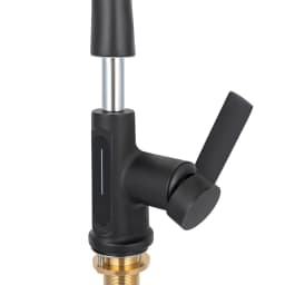 Black Bathroom / Kitchen Tap Wear Resistance Single Handle Pull Out Bath Vanity Sink Faucet Flexible Rotation Gravity Ball