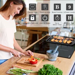 Karinear Built-in 3-Burner Induction Hob with Flexzone, Touch Control, TImer, Boost, Safety Lock, 6800W