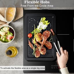 Karinear Built-in 3-Burner Induction Hob with Flexzone, Touch Control, TImer, Boost, Safety Lock, 6800W