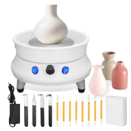 Electric Pottery Wheel Machine, 13cm Pottery Wheel Molding Machine 0-200 U/min Ceramic Machine 60W DIY ton Tool