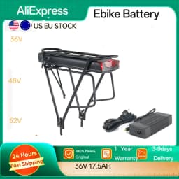 36V 15Ah 17.5Ah Electric Bike Rear Rack Battery 48V City Mountain Ebike Lithium Battery Pack for 1000W 750W 500W Bafang Motor
