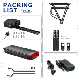 36V 15Ah 17.5Ah Electric Bike Rear Rack Battery 48V City Mountain Ebike Lithium Battery Pack for 1000W 750W 500W Bafang Motor