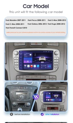 Android Autoradio AI Carplay For Ford Focus Fusion Mondeo S/C-MAX Mondeo Galaxy Transit Connect Kuga multimedia 7"7862 Car radio