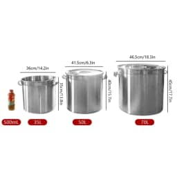 Large Stainless Steel Bucket Soup Container Stockpot for Restaurant School Commercial Home Food Storage