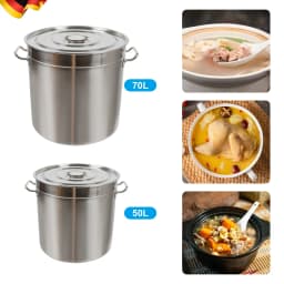 Large Stainless Steel Bucket Soup Container Stockpot for Restaurant School Commercial Home Food Storage
