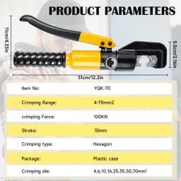 4/6/10/16/25/35/50/70 mm² Hydraulic Clamp Home Hydraulic Crimping Tool Cable Wiring Crimping Plier Manual Hydraulic Pliers
