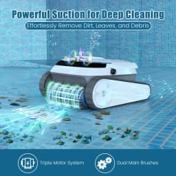 Blossom PC10 Robot Swimming Pool Cleaner Wall&Waterline Cleaning 1076.39 sq ft Intelligent Route Planning Pool Cleaner Robotic