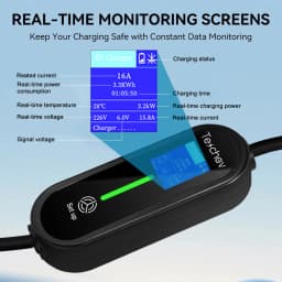 Teschev EV Portable Charger Type2 Connector 16A 1Phase 3.5KW Type1 3.5m Wallbox Charging Station for Electric Vehicle