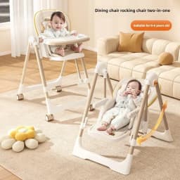 Foldable Children's Dining Chair 2 in 1 Baby Rocking Swing Growing Children's Dining Chair Suitable for 0-6 Years Old EU Stock