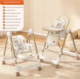 Foldable Children's Dining Chair 2 in 1 Baby Rocking Swing Growing Children's Dining Chair Suitable for 0-6 Years Old EU Stock