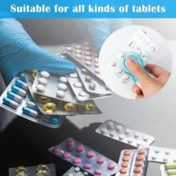 2 Stück Tragbarem Pillendose Mit Etikettenaufkleber and Aufbewahrungsbox, Tablettenausdrücker,