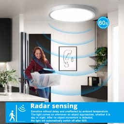 LED Ceiling Light with Motion Sensor, 24W 2400LM, 4000K, Ø30CM for Hallway, Balcony, Garage, Storage Room