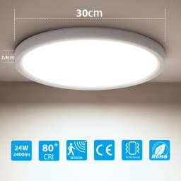 LED Ceiling Light with Motion Sensor, 24W 2400LM, 4000K, Ø30CM for Hallway, Balcony, Garage, Storage Room
