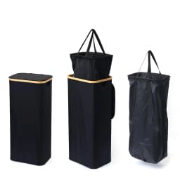Oxford cloth single 110L dirty clothes basket black For Bathroom
