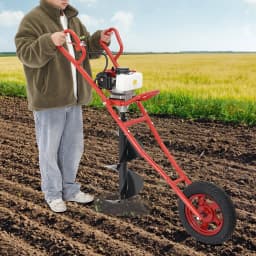52CC 1.46KW Earth Drill with Wheel Auger Bit Portable for Fence Post Planting Excavation Projects