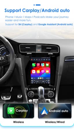 Hizpo Android 13 Wireless Carplay Auto Car Multimedia Player for VW Volkswagen Golf 7 2014-2018 for Tesla Style Screen 9.7" Wifi