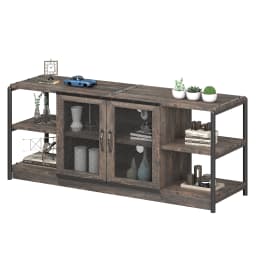 TV Stand for 65+ Inch, Farmhouse TV Stand, Entertainment Center with Storage Cabinet and Mesh Doors Console Cabinet