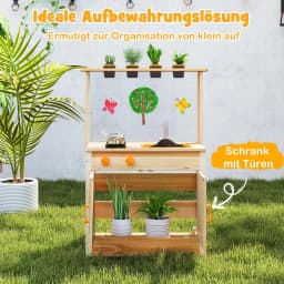Children's Outdoor Mud Kitchen with Plant Pots & Cooking Accessories,Play Kitchen with Tap,Sink&Boards,for Children from 3 Years