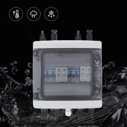 2-String Solar Combiner Box IP65 Rated w/25A Circuit Breaker 1000V DC Surge Protection for PV Systems, Solar Combiner Box