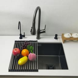 Nano Matte Black Kitchen Sink Above Counter or Undermount Sinks Vegetable Washing Basin Stainless Steel Single Bowl Sink Kitchen